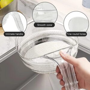 Fonvo strainer funnel with fine round holes and comfortable handle for filtering oil juice sauce and broth in kitchen