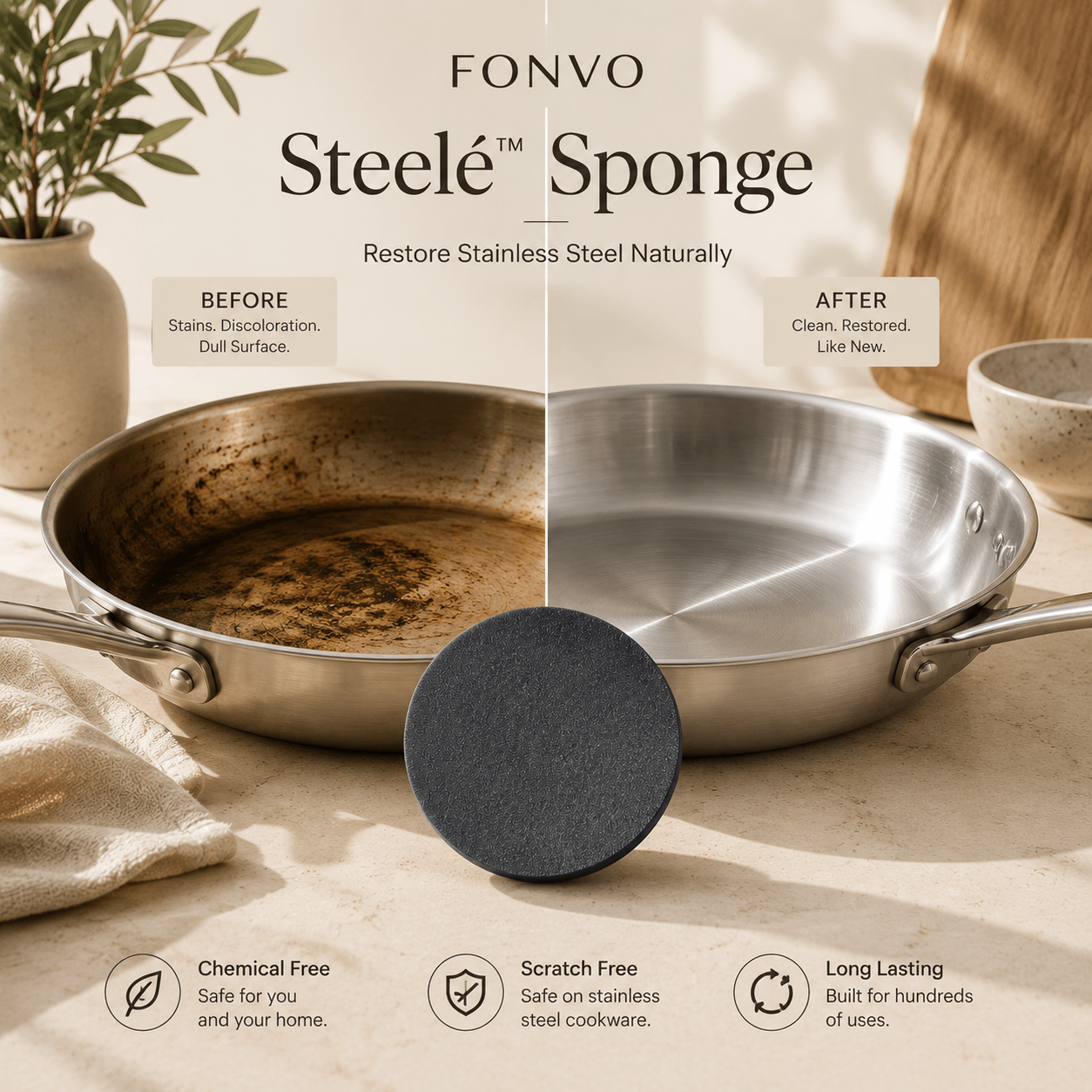 FONVO Sponge | Stainless Steel Cleaner - Image 2