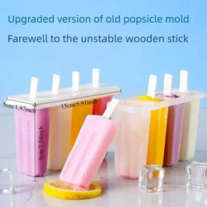 A set of four molds for making popsicles allows for a wide variety of colors and flavors.