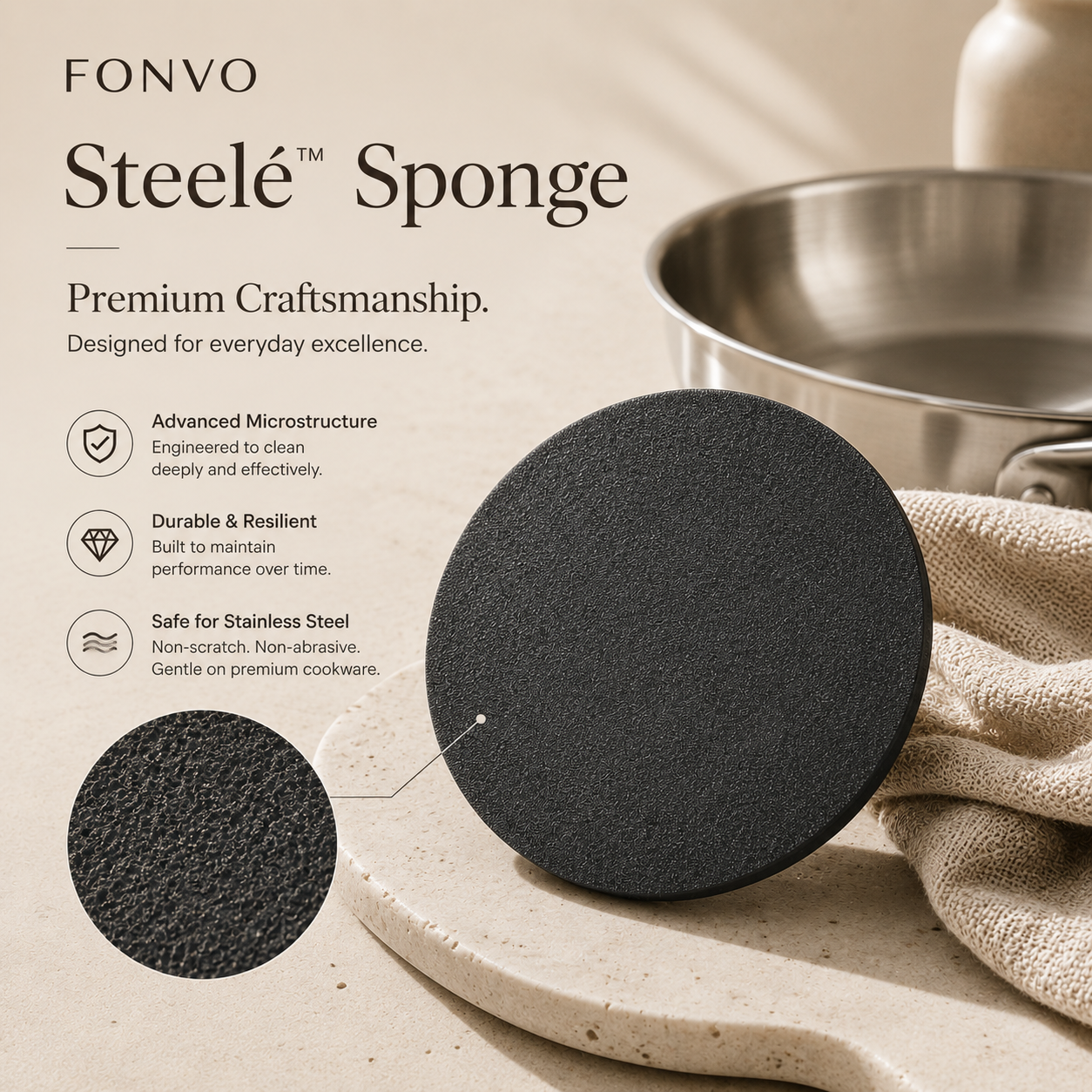 FONVO Sponge | Stainless Steel Cleaner - Image 3