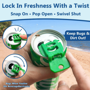 reusable beverage can lid cover protecting drinks from bugs and dirt outdoors